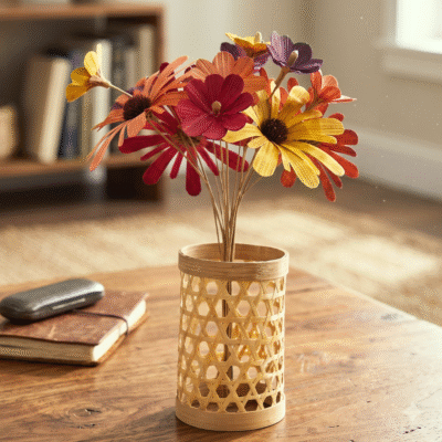 Bamboo Cosmos Flower Basket