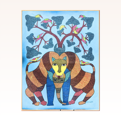 Gond Painting Without Frame 1