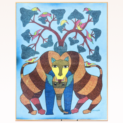 Gond Painting Without Frame 1